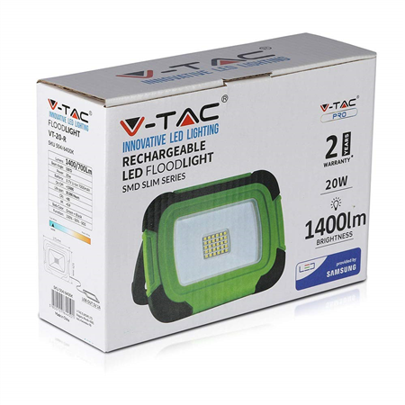 PROJECTEUR LED 20W RECHARGEABLE 1400lm 6400K